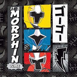 amscan Power Rangers Ninja Steel Beverage Napkins, Party Favor, Standard, Multicolor