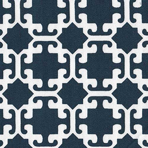 HomePop Youth Modern Armless Slipper Chair, Indigo and White Lattice