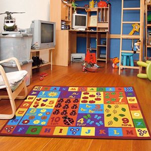 Furnish my Place 740 Numbers 5X7 Kids ABC Educational Alphabet Letter Anti Skid, 4'5"X6'9", Multi/Color