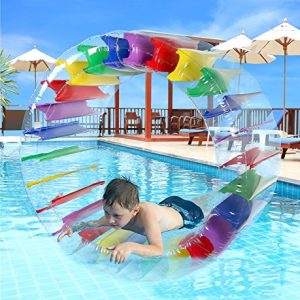 Greenco Kids Colorful Inflatable Water Wheel Roller Float 52" Diameter