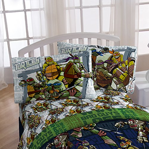 Nickelodeon Teenage Mutant Ninja Turtles 'Stomp Foot' Super Soft Microfiber Twin 3 Piece Sheet Set