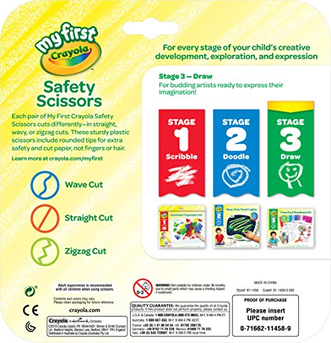 Crayola My First Safety Scissors, Toddler Art Supplies, 3ct