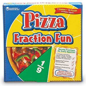 Learning Resources Pizza Fraction Fun Game, 13 Fraction Pizzas, 16 Piece Game, Ages 6+