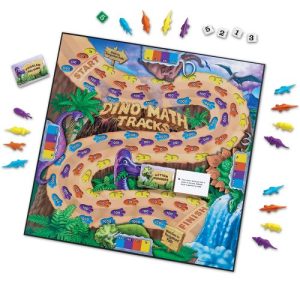 Learning Resources Dino Math Tracks Game, Place Value, Counting, Addition and Subtraction Dinosaur Game, Ages 6+