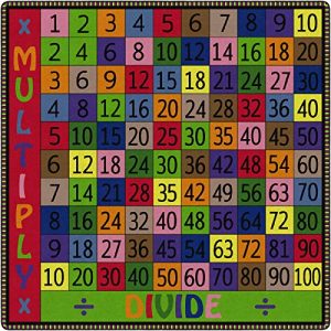Flagship Carpets FE102-70A Multiply and Divide Rug, Children's Classroom Educational Carpet, 12'x12', Square