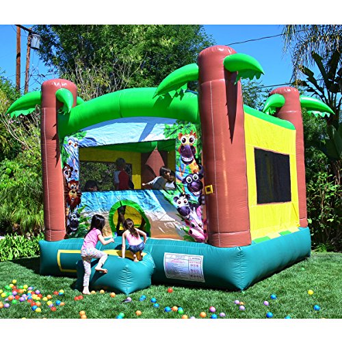 JumpOrange Duralite Safari Party House Bounce House Backyard Party Moonwalk Size 13'x13'