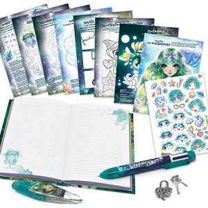 NEBULOUS STARS Marinia's Secret Diary, Motif Applicator Pen & Ball Pen & Lock Included, Multicolor