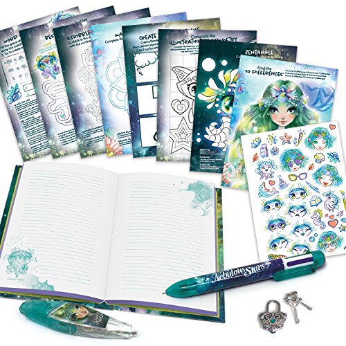 NEBULOUS STARS Marinia's Secret Diary, Motif Applicator Pen & Ball Pen & Lock Included, Multicolor