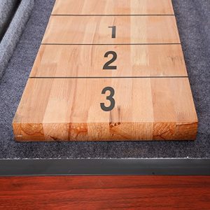 Challenger Shuffleboard Table w Dark Cherry Finish, Hardwood Playfield and Storage Cabinets