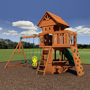 Backyard Discovery Woodland All Cedar Wood Playset Swing Set