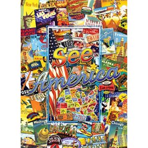 MasterPieces Collector Suitcase Jigsaw Puzzle, Route USA, See America, Features Historical Landmarks, 1000 Pieces