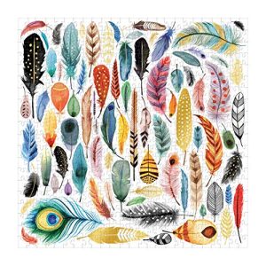 Galison Feathers 500 Piece Jigsaw Puzzle for Adults and Families, Bird Feather Foil Puzzle with 500 Pieces and Bird Feathers from Around The World