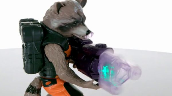 Marvel Guardians of The Galaxy Big Blastin' Rocket Raccoon Figure, 10 Inch