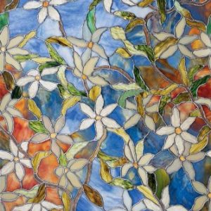 Home Decorators Collection Clematis Stained Glass Window Film, 36H x 24" W, Blue