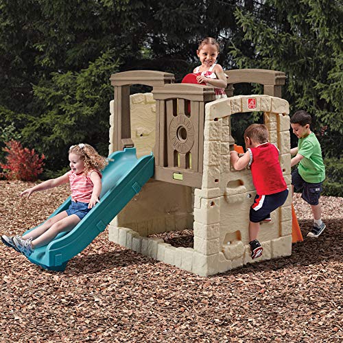 Step2 Naturally Playful Woodland Climber II | Kids Activity Climber Outdoor Playset, Brown & Blue