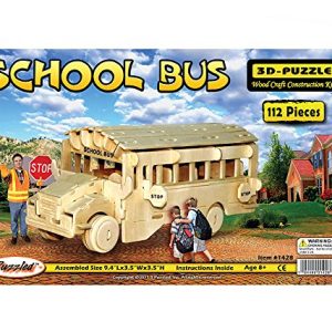 Puzzled, Inc. 3D Natural Wood Puzzle - School Bus