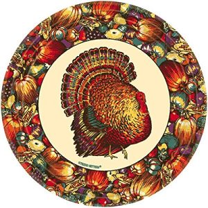 amscan Thanksgiving Autumn Gold Paper Dinner Plates, 10 Ct. | Party Tableware