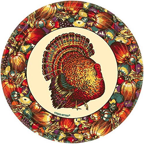 amscan Thanksgiving Autumn Gold Paper Dinner Plates, 10 Ct. | Party Tableware
