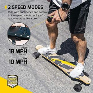 SWAGSKATE NG2 A.I.-Powered Electric Longboard with Hands-Free Control & 900W Dual-Hub Brushless Motor | 38” Electric Skateboard w/Remote & 3.5” x 52mm PU Wheels