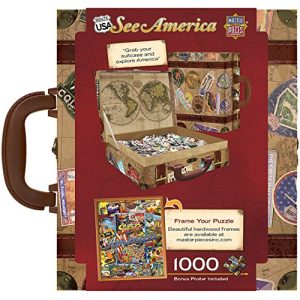 MasterPieces Collector Suitcase Jigsaw Puzzle, Route USA, See America, Features Historical Landmarks, 1000 Pieces