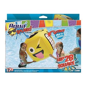 AQUA Hip 2B Square Inflatable Pool Float, Ovesized Indoor/Outdoor Beach Ball Toy, Ages 7 and Up