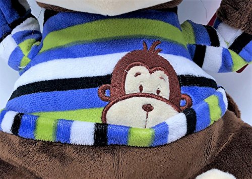Linzy Toys 12.5" Hear No Evil, Speak No Evil, See No Evil Soft Plush Monkey Stuffed Animal for Boys or Girls (Speak No Evil, Boy)