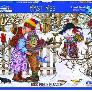 White Mountain Puzzles First Kiss Jigsaw Puzzle, Multicolor