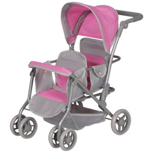Badger Basket Cruise Twin Folding Inline Double Doll Stroller (fits American Girl Dolls)