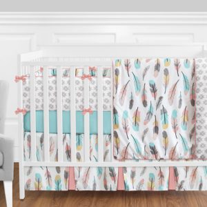 Sweet Jojo Designs 3-Piece Feather Girls Full/Queen Bedding Childrens Teen Bedding Set