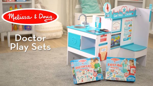 Melissa & Doug Wooden Get Well Doctor Activity Center - Waiting Room, Exam Room, Check-in Area